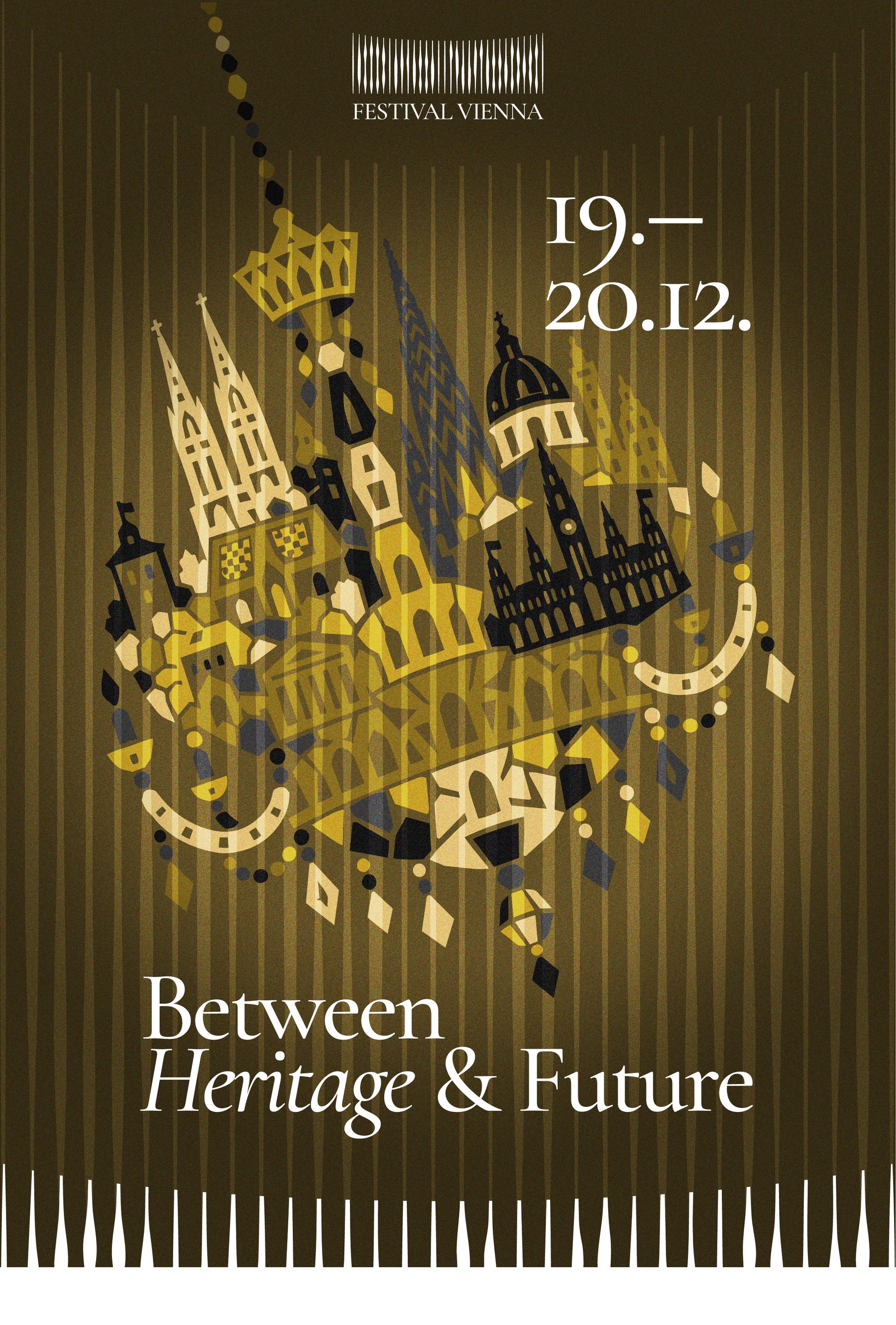 CroVox Festival Vienna poster in gold